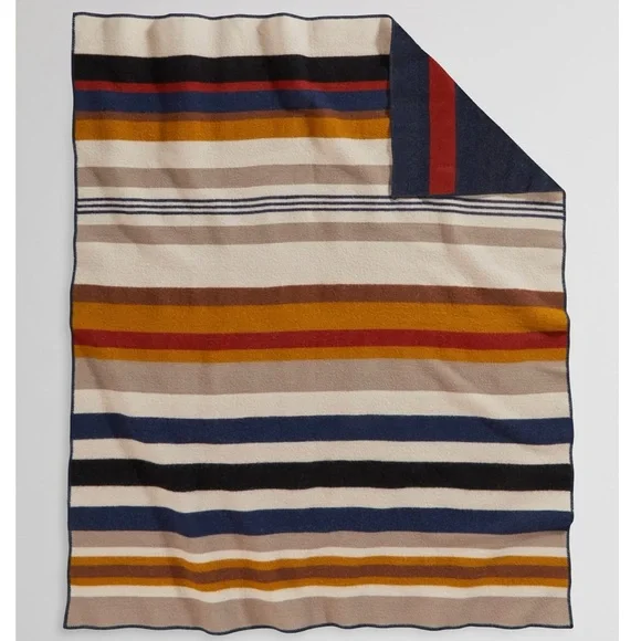 Pendleton Wool Throw (54x66”) & Leather Carrier Straps - Picture 1 of 7